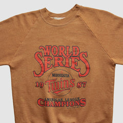 Minnesota Twins Fun Fleece 1987 Pullover Sweatshirt - Brown - XXS by Fanatics Real Vintage Pullover