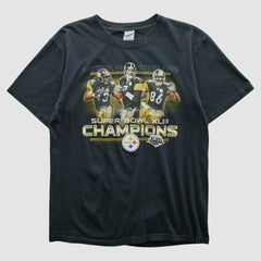 Pittsburgh Steelers Anvil 2009 T-shirt Black Vintage