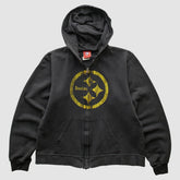 Pittsburgh Steelers NFL 2000s Hooded Full Zip Sweatshirt Black Vintage
