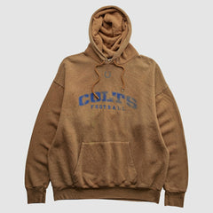 Indianapolis Colts NFL 2000s Hooded Pullover Sweatshirt Brown Vintage