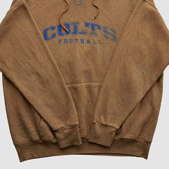 Indianapolis Colts NFL 2000s Hooded Pullover Sweatshirt Brown Vintage