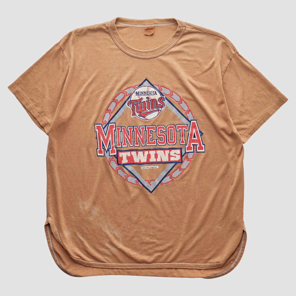 Minnesota Twins Champion 90s T-shirt - Tan - XL by Fanatics Real Vintage T-shirts