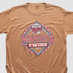 Minnesota Twins Champion 90s T-shirt - Tan - XL by Fanatics Real Vintage T-shirts