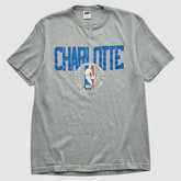 Charlotte Hornets Trench 90s T-shirt Heather Gray Vintage