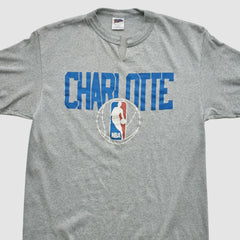 Charlotte Hornets Trench 90s T-shirt Heather Gray Vintage