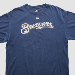 Milwaukee Brewers Majestic 2000s T-shirt - Navy - L by Fanatics Real Vintage T-shirts