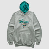 Miami Dolphins NFL 2000s Hooded Pullover Sweatshirt Heather Gray Vintage