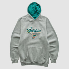 Miami Dolphins NFL 2000s Hooded Pullover Sweatshirt Heather Gray Vintage
