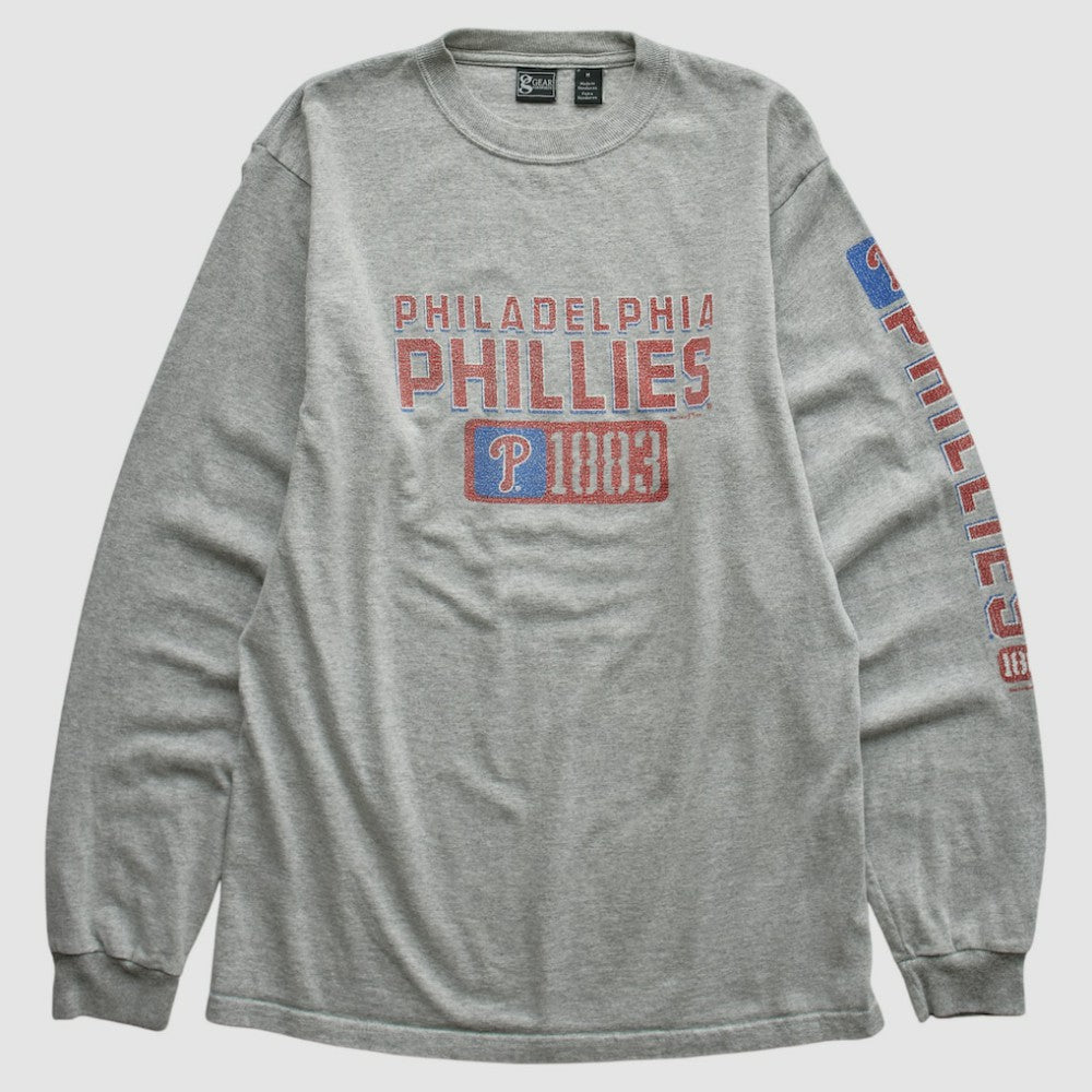 Philadelphia Phillies Gear For Sports 2000s Long Sleeve T-shirt - Heather Gray - S by Fanatics Real Vintage T-shirts