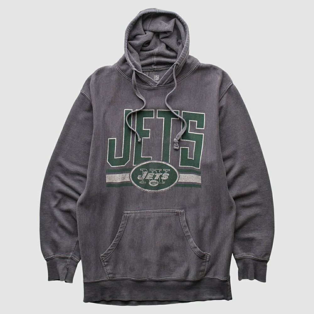 New York Jets NFL 2010s Hooded Pullover Sweatshirt Dark Heather Gray Vintage