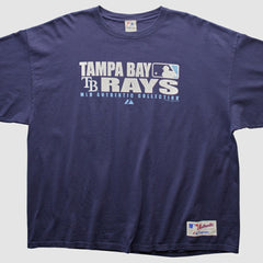 Tampa Bay Rays Majestic 2000s T-shirt - Navy - 3XL by Fanatics Real Vintage T-shirts