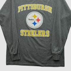 Pittsburgh Steelers 2000s Long Sleeve T-shirt Dark Heather Gray Vintage