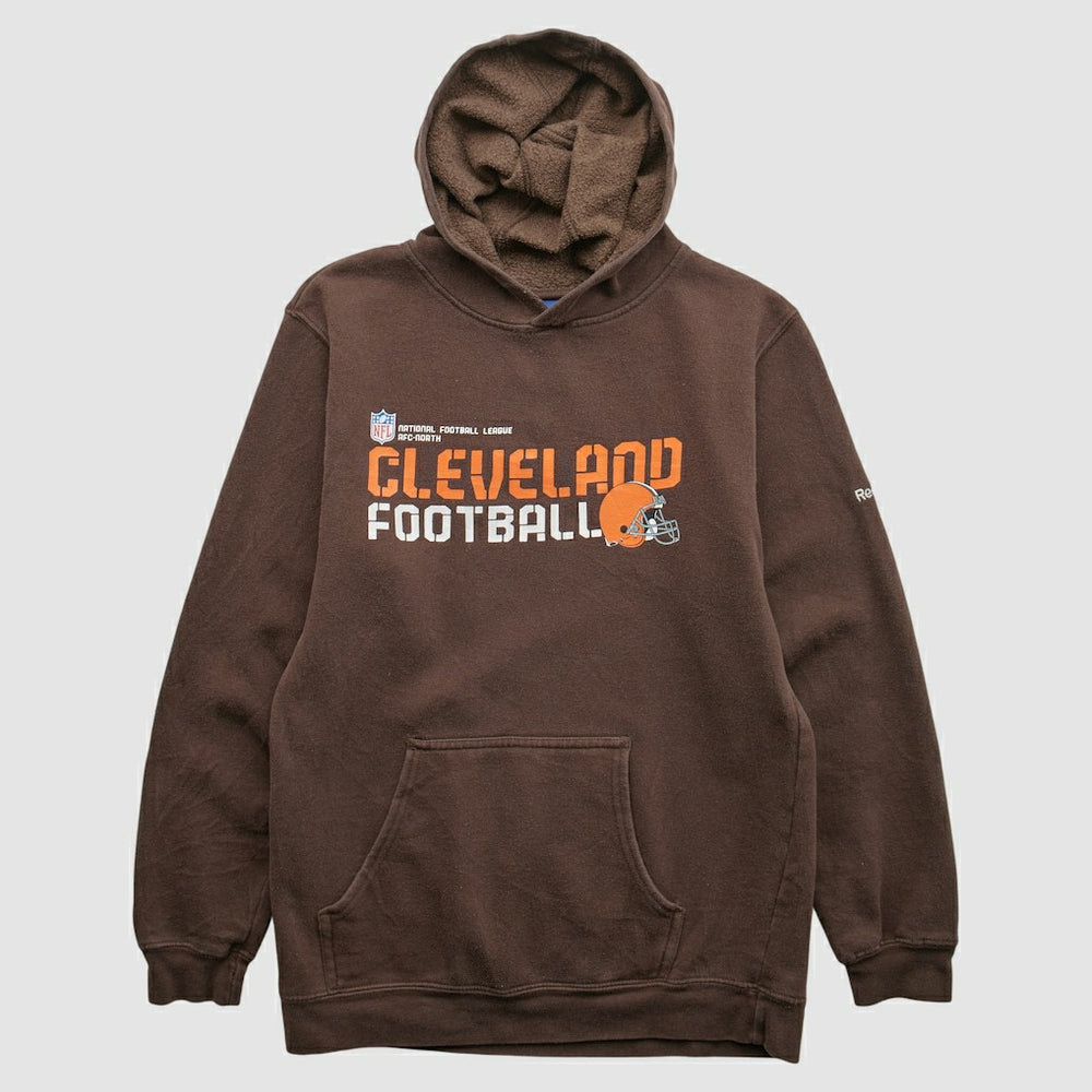 Cleveland Browns Reebok 2000s Hooded Pullover Sweatshirt Brown Vintage