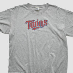 Minnesota Twins Lee Apparel 2000s Long Sleeve T-shirt - Heather Gray - M by Fanatics Real Vintage T-shirts