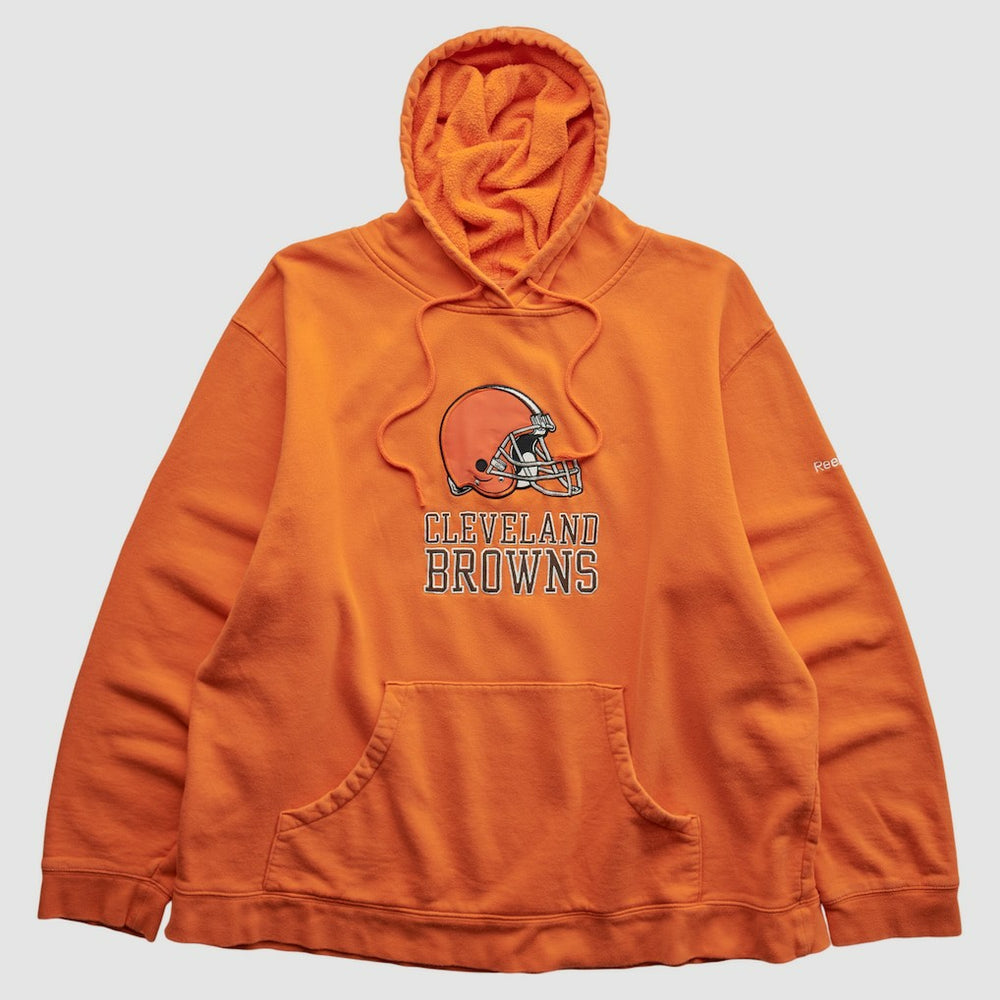 Cleveland Browns Reebok 2000s Hooded Pullover Sweatshirt Orange Vintage
