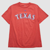 Texas Rangers Majestic 2000s T-shirt - Red - S by Fanatics Real Vintage T-shirts