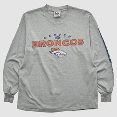 Denver Broncos Lee Apparel 2000s Long Sleeve T-shirt Heather Gray Vintage