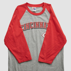 Cincinnati Reds Majestic 2000s T-shirt - Heather Gray - M by Fanatics Real Vintage T-shirts