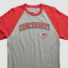 Cincinnati Reds Majestic 2000s T-shirt - Heather Gray - M by Fanatics Real Vintage T-shirts