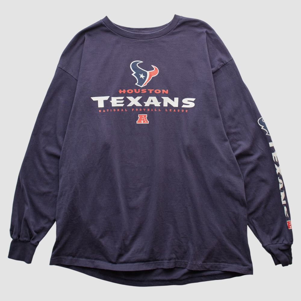 Houston Texans NFL 2000s Long Sleeve T-shirt Navy Vintage