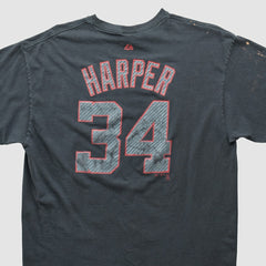 Washington Nationals Majestic 2010s T-shirt - Charcoal - M by Fanatics Real Vintage T-shirts