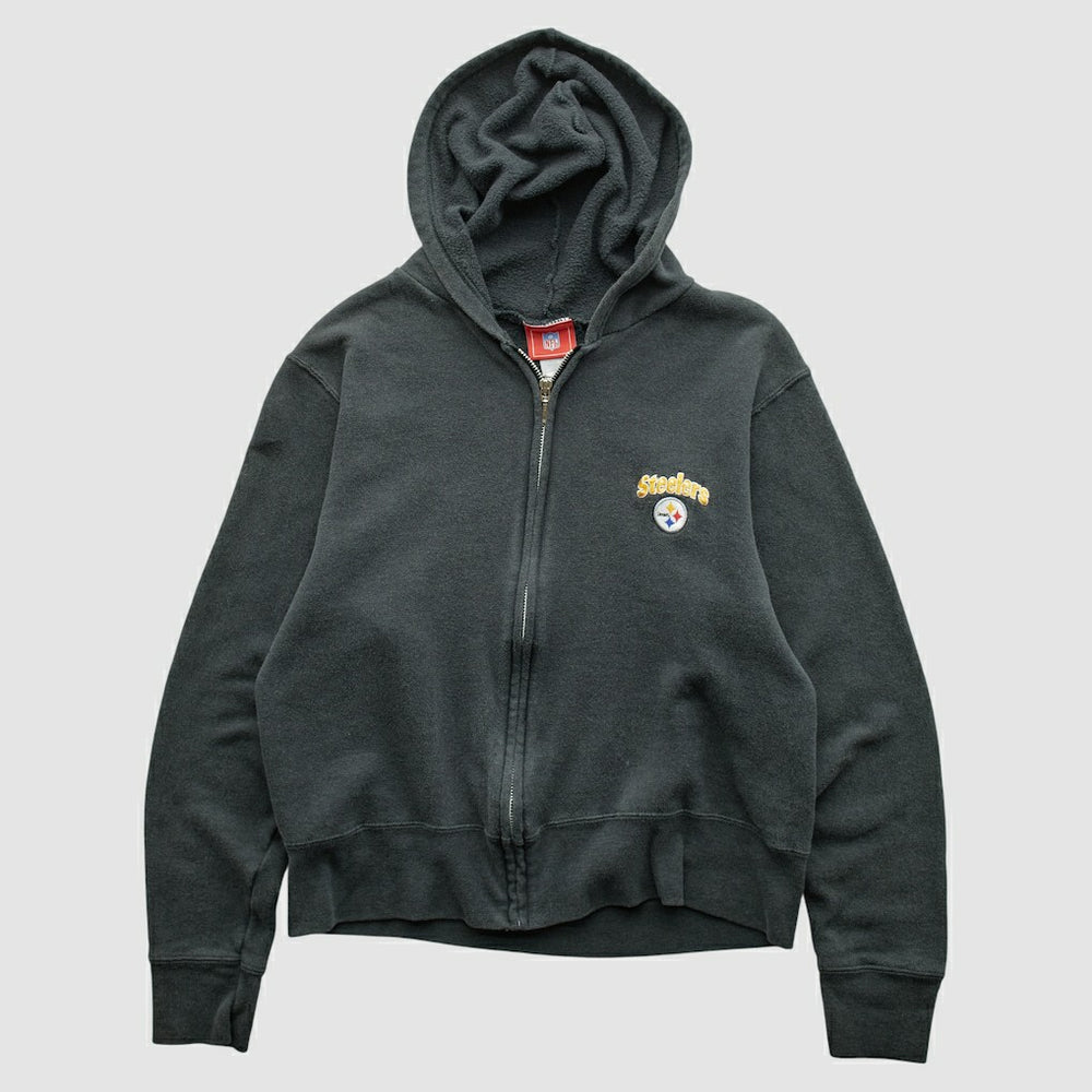 Pittsburgh Steelers NFL 2000s Hooded Full Zip Sweatshirt Black Vintage