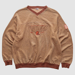 Cleveland Browns CRABLE SPORTSWEAR 90s Pullover Sweatshirt Tan Vintage