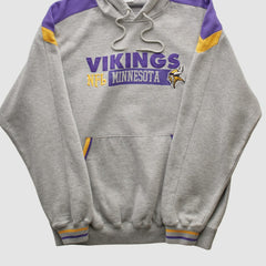 Minnesota Vikings NFL 2000s Hooded Pullover Sweatshirt Heather Gray Vintage