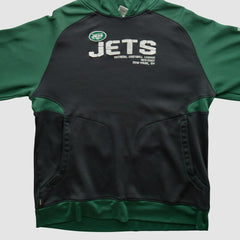 New York Jets Reebok 2010s Hooded Pullover Sweatshirt Black Vintage