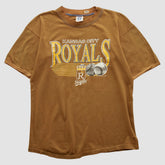 Kansas City Royals Logo 7 90s T-shirt - Brown - XS by Fanatics Real Vintage T-shirts