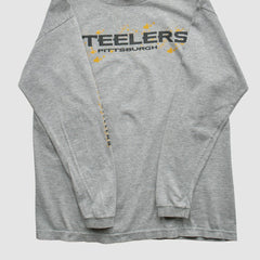 Pittsburgh Steelers Starter 90s Long Sleeve T-shirt Heather Gray Vintage