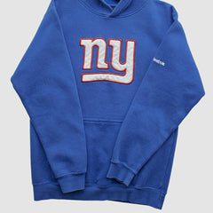 New York Giants Reebok 2000s Hooded Pullover Sweatshirt Blue Vintage