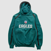 Philadelphia Eagles Reebok 2000s Hooded Pullover Sweatshirt Teal Vintage