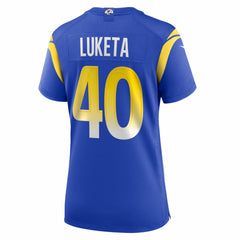 NFL Jesse Luketa Los Angeles Rams Women's Team Game Jersey - Royal