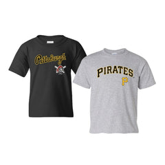 Pittsburgh Pirates Soft as a Grape Youth 2-Pack Logo T-Shirt Set - Black/Gray T-shirts