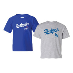 Los Angeles Dodgers Soft as a Grape Youth 2-Pack Logo T-Shirt Set - Royal/Gray T-shirts