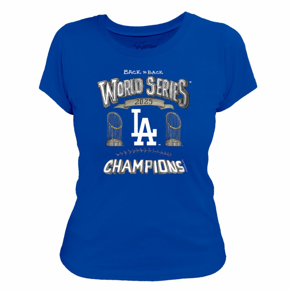 Los Angeles Dodgers Tiny Turnip Women's 2025 World Series Champions T-Shirt - Royal T-shirts