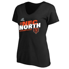 Chicago Bears Women's 2025 NFC North Division Champions Plus Size V-Neck T-Shirt Black