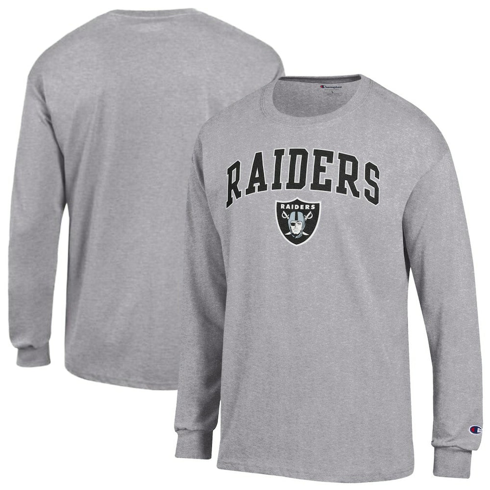 Las Vegas Raiders Champion Arch Over Logo Long Sleeve T-Shirt Gray