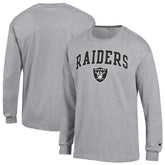 Las Vegas Raiders Champion Arch Over Logo Long Sleeve T-Shirt Gray