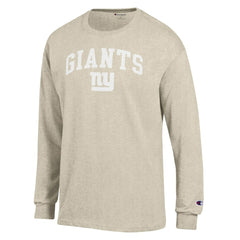 New York Giants Champion White Ink Jersey Long Sleeve T-Shirt Oatmeal