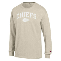 Kansas City Chiefs Champion White Ink Jersey Long Sleeve T-Shirt Oatmeal