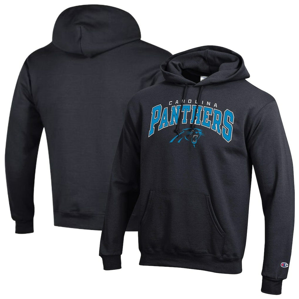 Carolina Panthers Champion Powerblend Arch over Logo Hoodie Black