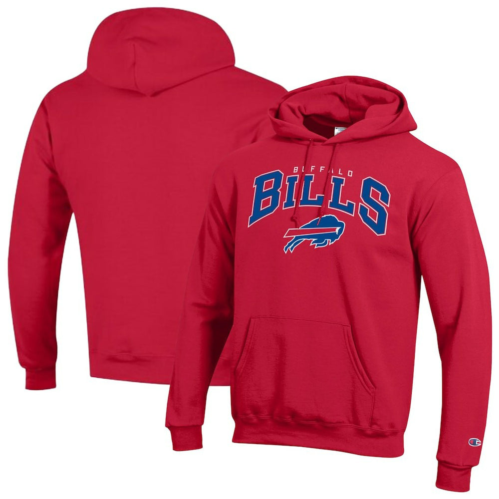 Buffalo Bills Champion Powerblend Arch over Logo Hoodie Red