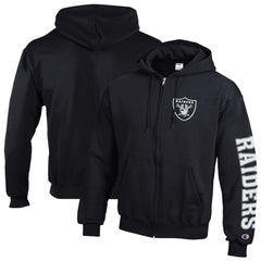 Las Vegas Raiders Champion Powerblend Fleece Full-Zip Hoodie Black