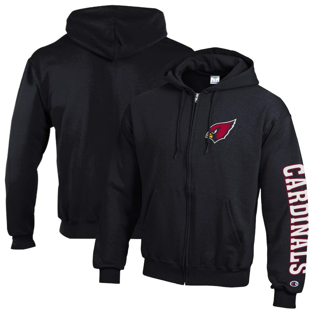 Arizona Cardinals Champion Powerblend Fleece Full-Zip Hoodie Black