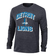 Detroit Lions Champion Ultimate Tri-Blend Long Sleeve T-Shirt Heather Charcoal