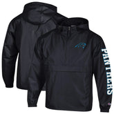 Carolina Panthers Champion Packable Windbreaker Half-Zip Jacket Black