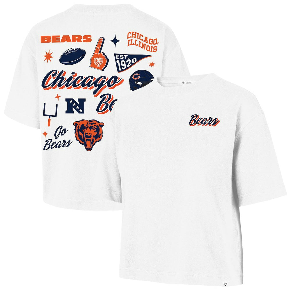 Chicago Bears '47 Women's Collage Script Reed City T-Shirt White