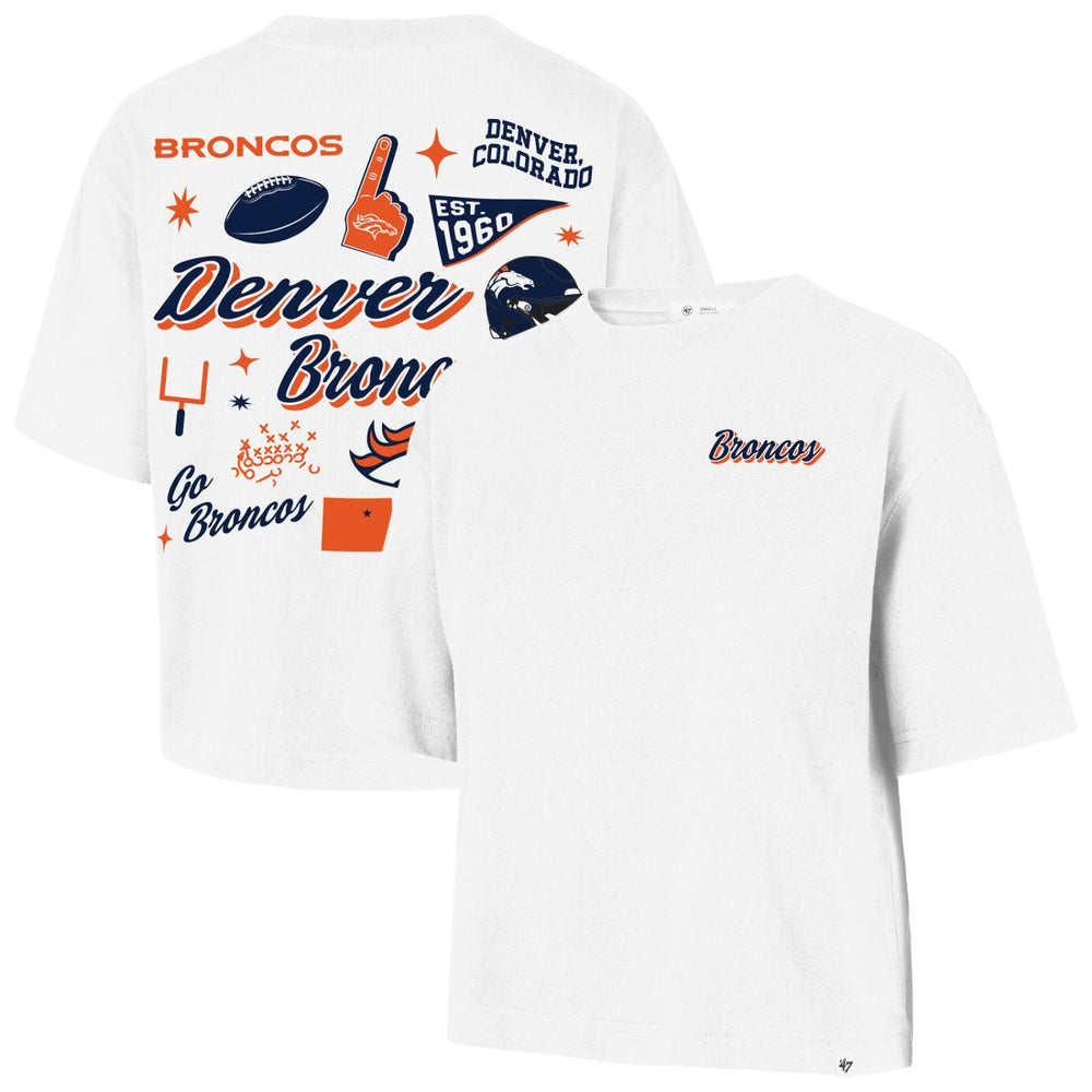 Denver Broncos '47 Women's Collage Script Reed City T-Shirt White